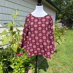 Papermoon Floral Burgundy Women's Top